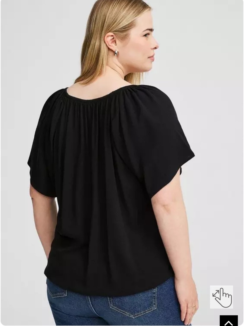 Torrid Plus Size - Crinkle Gauze Flutter
Sleeve Top -Tie Neck-Size 3X - Picture 4 of 10